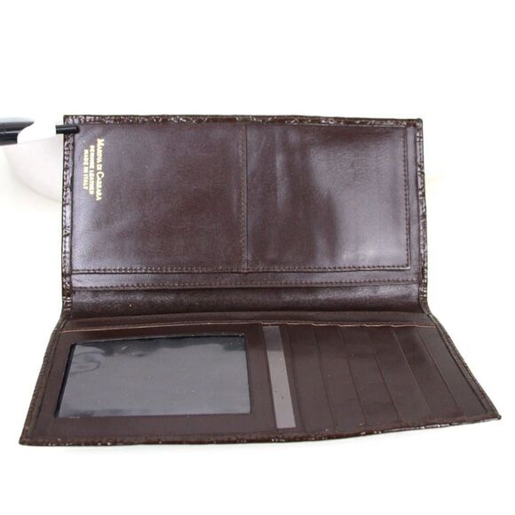 Marina Di Carrara PATENT BROWN GENUINE LEATHER ID CARD BILL BIFOLD WALLET PURSE - Picture 5 of 8